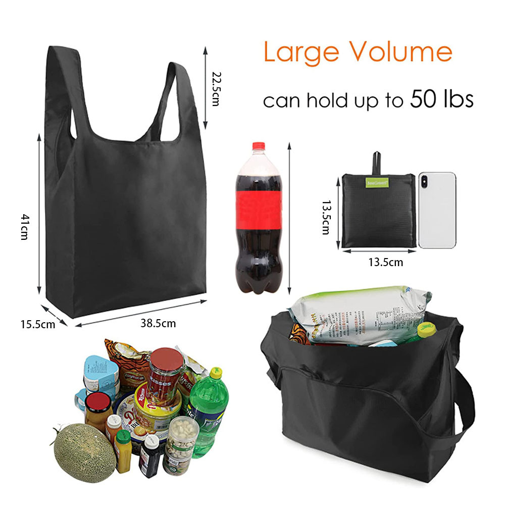 5 Pack Reusable Shopping Bags Foldable Large Grocery Bags with Attach Pocket - Picture 14 of 22