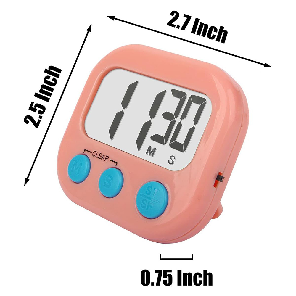 2 Pack Digital Kitchen Timer for Cooking Big Digits Loud Alarm Magnetic Backing - Picture 7 of 33
