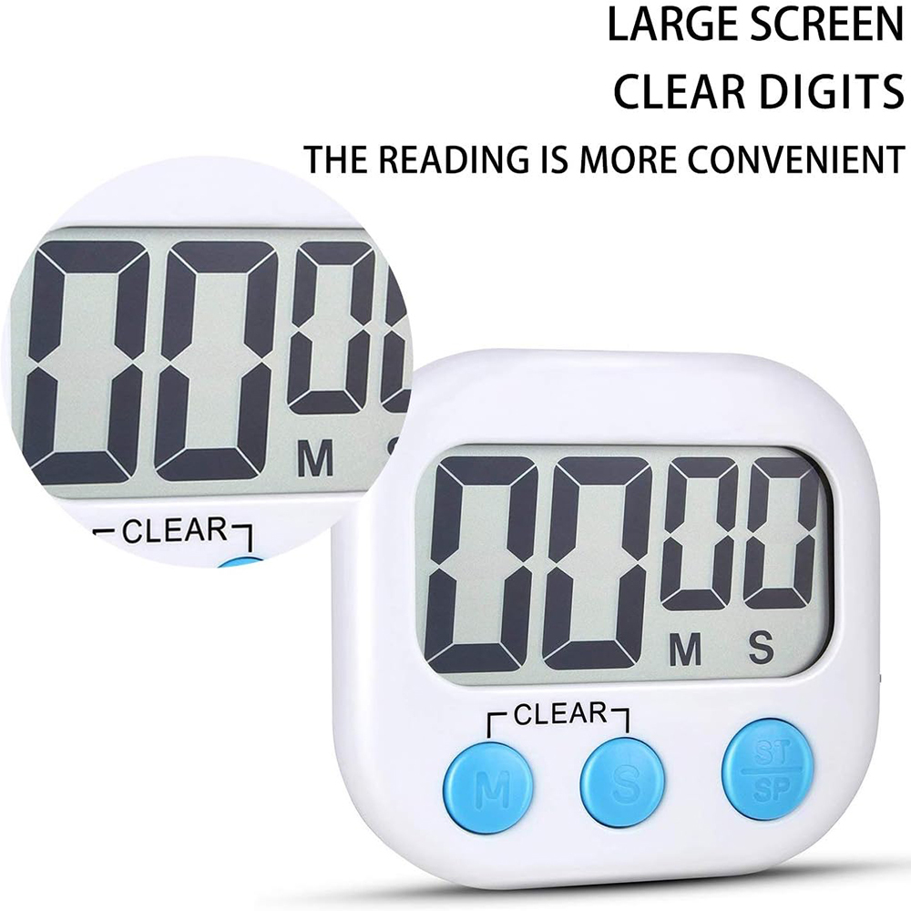 2 Pack Digital Kitchen Timer for Cooking Big Digits Loud Alarm Magnetic Backing - Picture 29 of 33