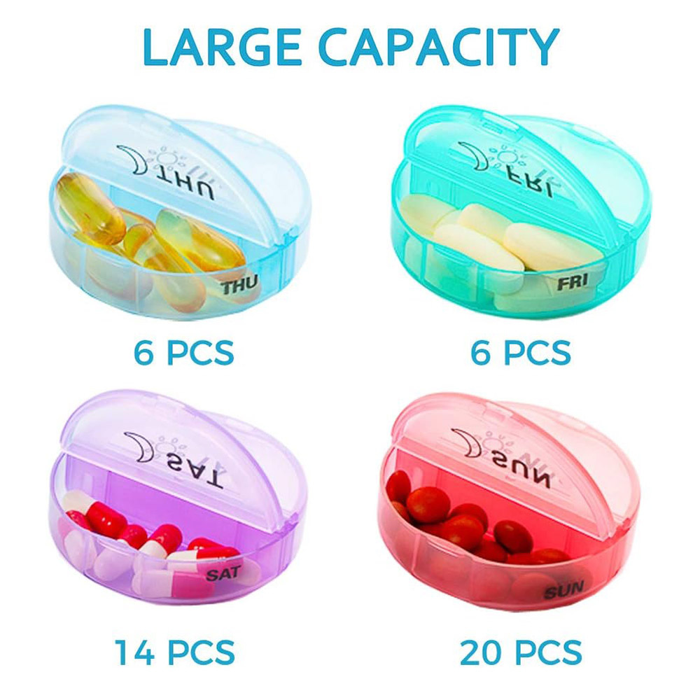 Weekly Pill Organizer Daily Pill Box with PU Leather Travel Medicine Organizer - Picture 16 of 21