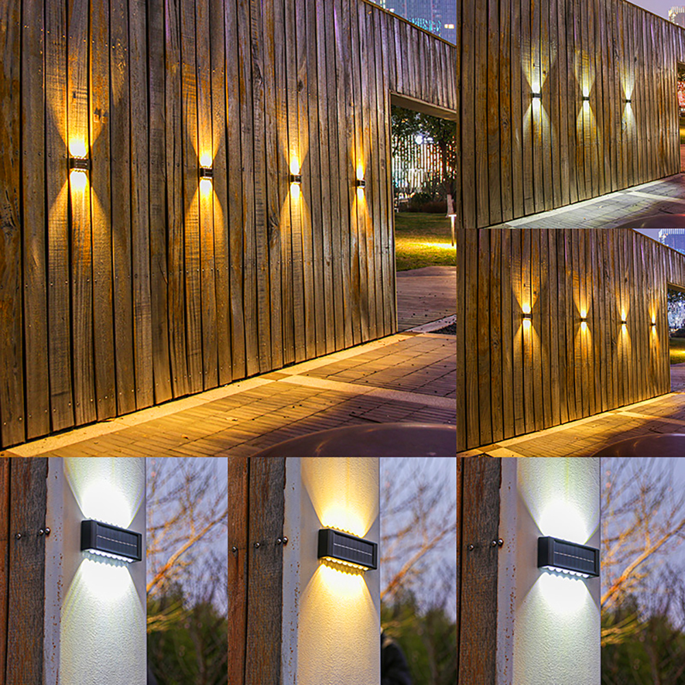 2 Pack LED Solar Wall Lamp Solar Powered Light Up And Down Illuminate-Warm White - Picture 22 of 70