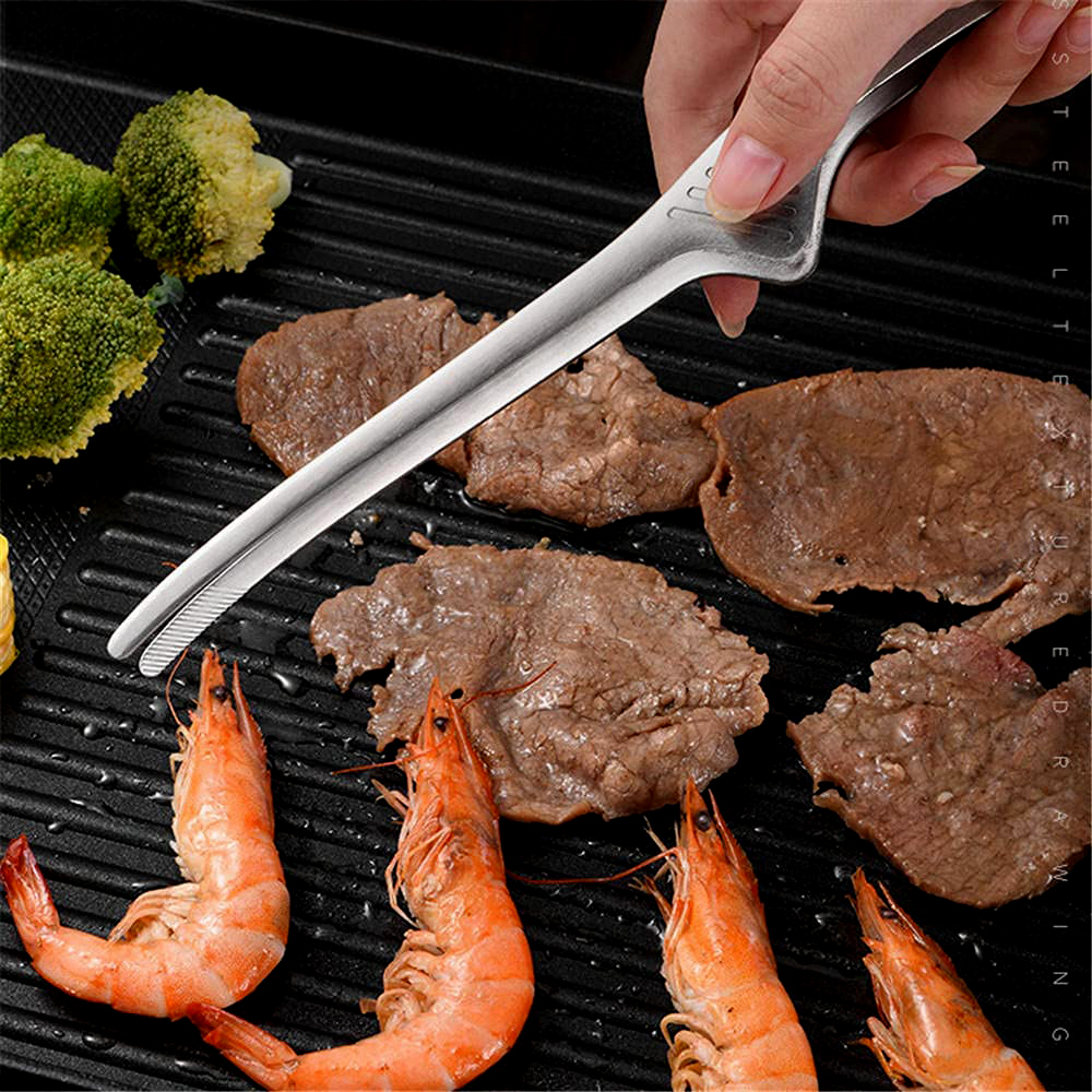 4 Pack Stainless Steel Grill Tongs Korean Japanese BBQ Steak Tongs eBay