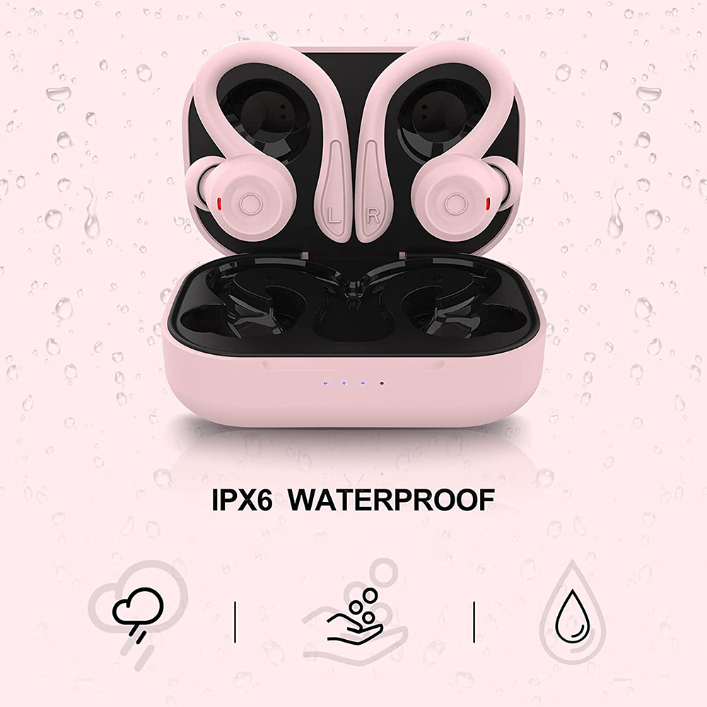 Sport Wireless Earbuds Bluetooth Earphones with Earhooks - Picture 3 of 37