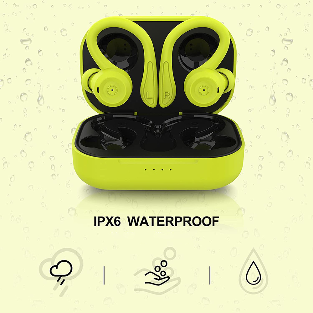 Sport Wireless Earbuds Bluetooth Earphones with Earhooks - Picture 15 of 37