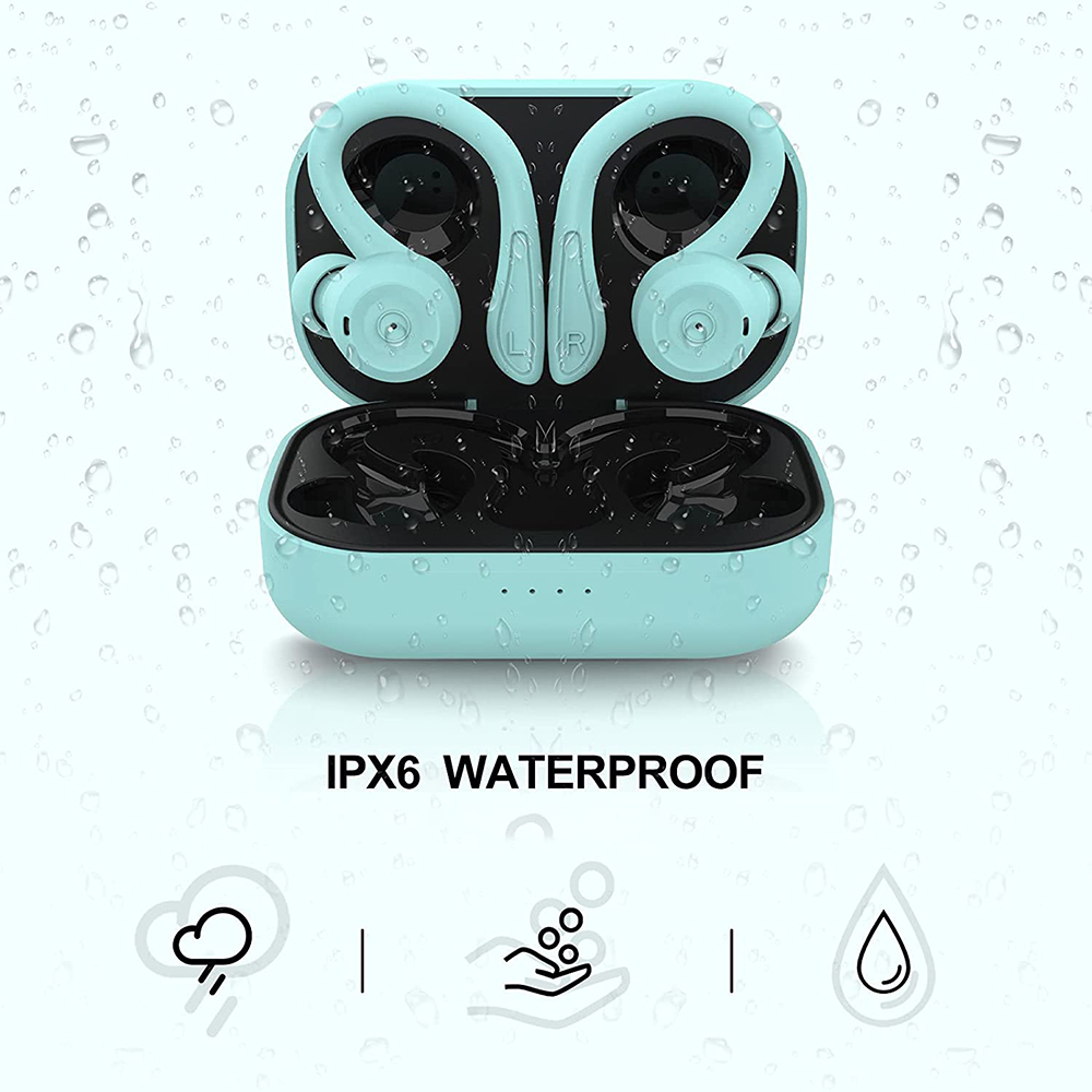 Sport Wireless Earbuds Bluetooth Earphones with Earhooks - Picture 27 of 37