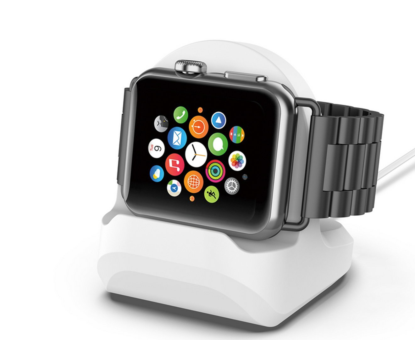 Silicone Charge Stand Holder Station Dock for Apple Watch Charger Cable - Picture 14 of 18