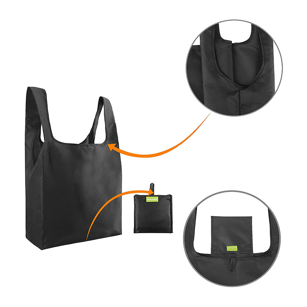 5 Pack Reusable Shopping Bags Foldable Large Grocery Bags with Attach Pocket - Picture 15 of 22