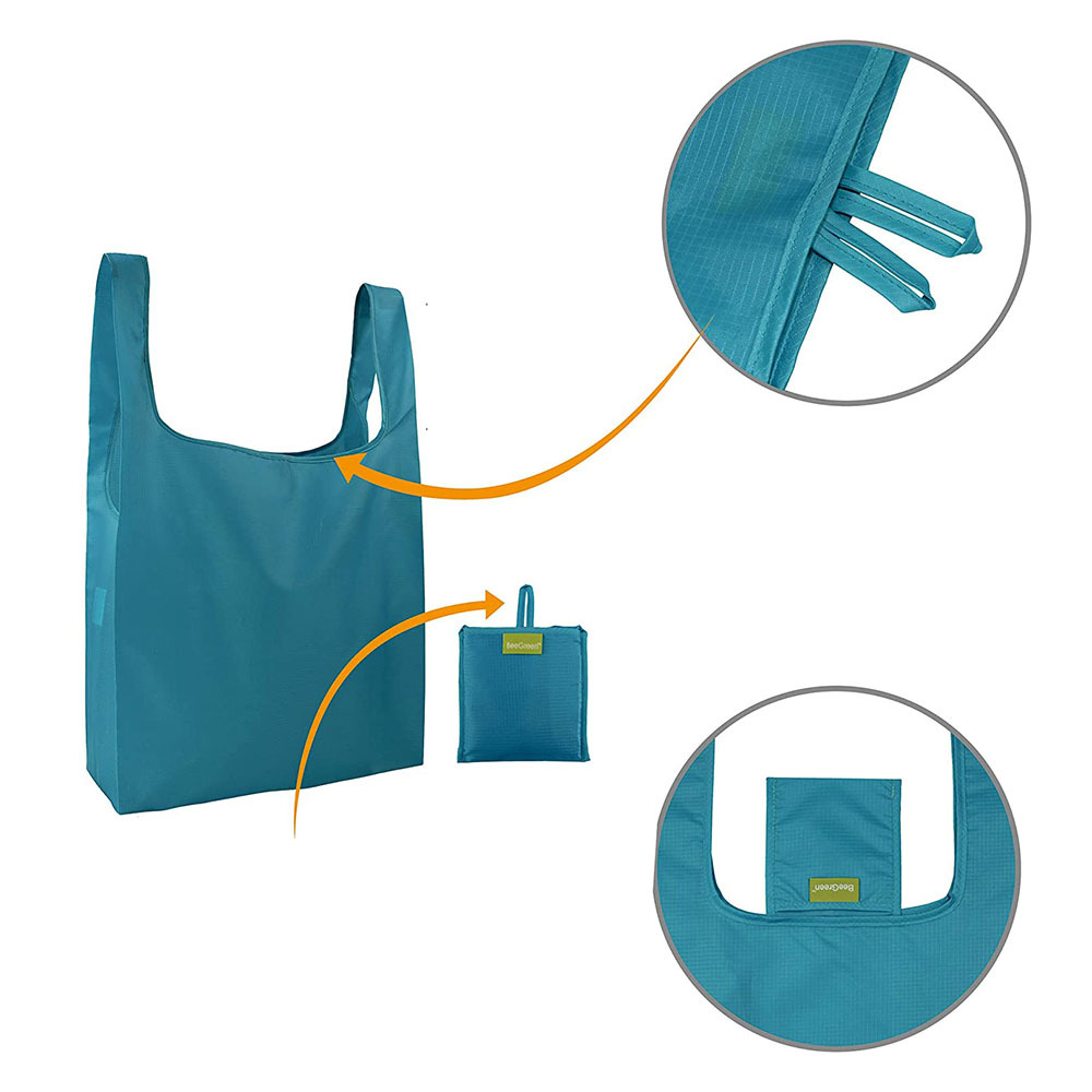 5 Pack Reusable Shopping Bags Foldable Large Grocery Bags with Attach Pocket - Picture 20 of 22