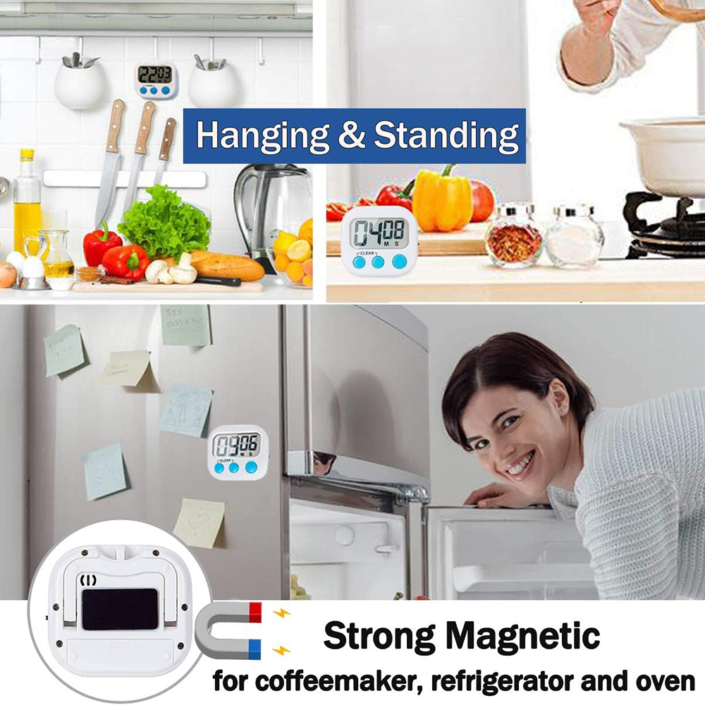 2 Pack Digital Kitchen Timer for Cooking Big Digits Loud Alarm Magnetic Backing - Picture 30 of 33