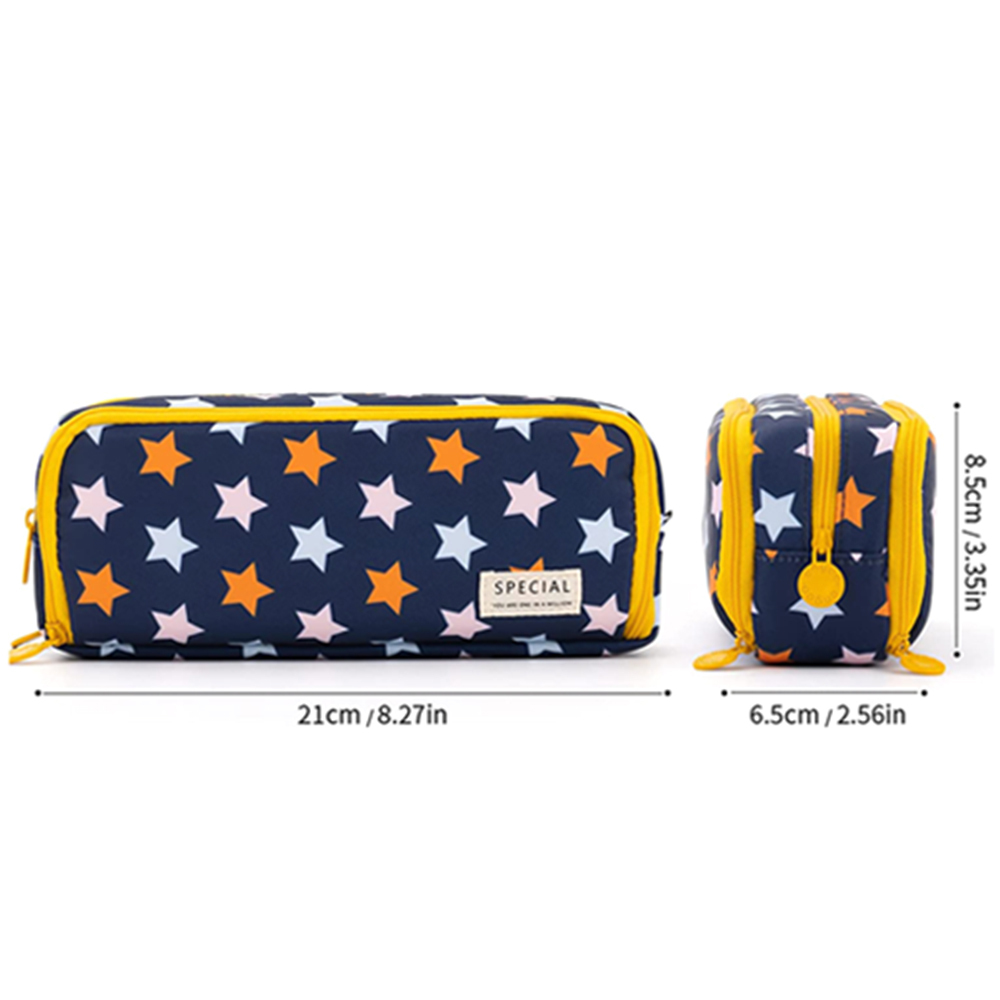 Portable Large Pencil Case Big Capacity 3 Compartments Canvas Pencil Pouch - Picture 16 of 50