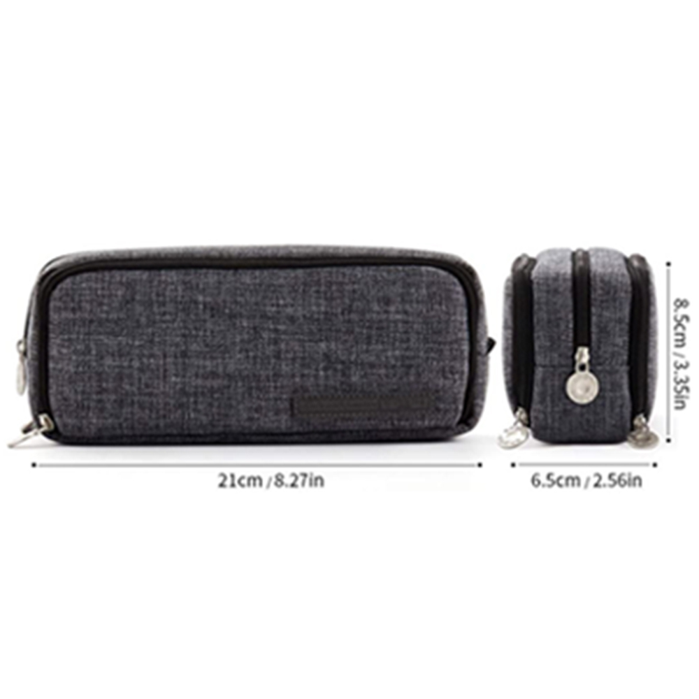 Portable Large Pencil Case Big Capacity 3 Compartments Canvas Pencil Pouch - Picture 28 of 50