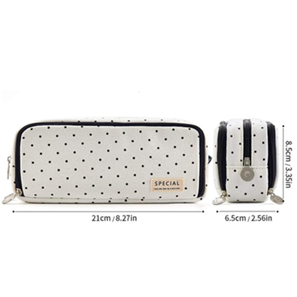 Portable Large Pencil Case Big Capacity 3 Compartments Canvas Pencil Pouch - Picture 47 of 50