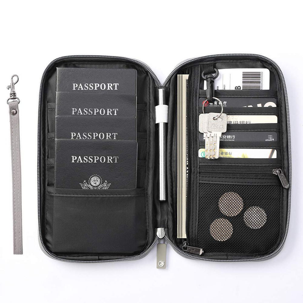 RFID Travel Passport Wallet Family Passport Holder Waterproof Document Organizer - Picture 19 of 40