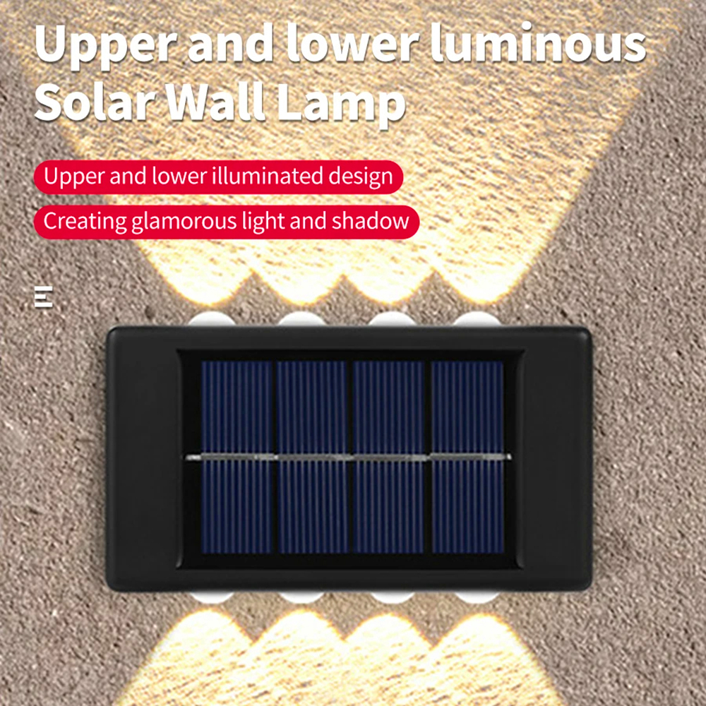 2 Pack LED Solar Wall Lamp Solar Powered Light Up And Down Illuminate-Warm White - Picture 33 of 70
