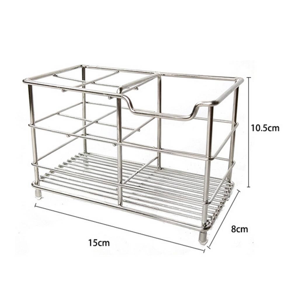 Stainless Steel Toothpaste and Toothbrush Holder Stand Bathroom Organizer - Picture 13 of 15