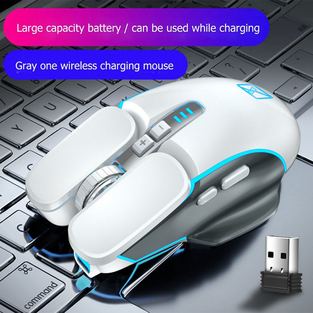 Silent Wireless Mouse Rechargeable 2400DPI Mechanical Game Mouse - Picture 13 of 14