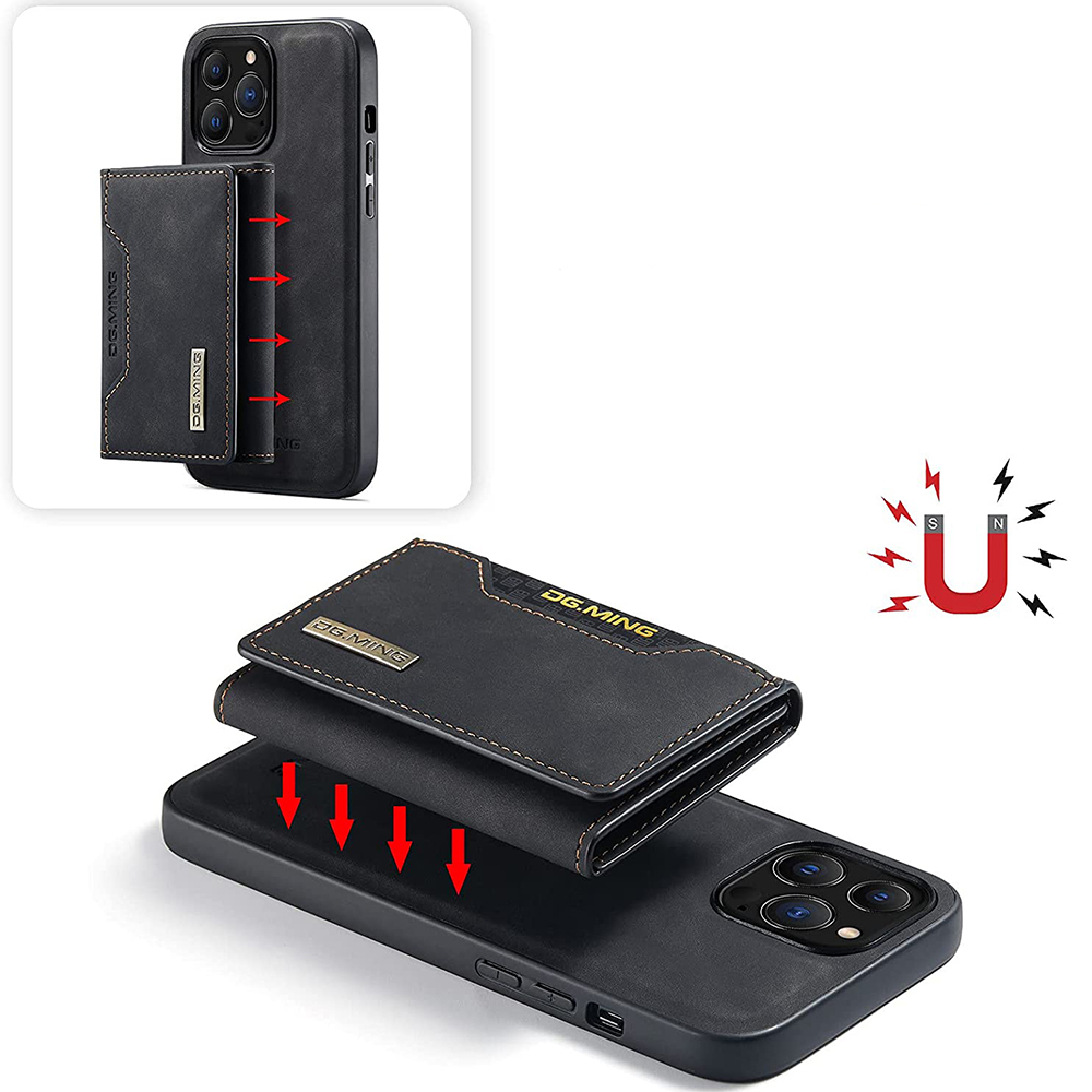 2 In 1 Detachable Magnetic Leather iPhone Case Wallet Cover Cards Holder-Black - Picture 41 of 72