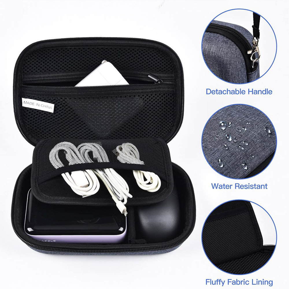 Travel Organizer External Hard Drive Case Portable EVA Cable Digital Storage Box - Picture 20 of 23