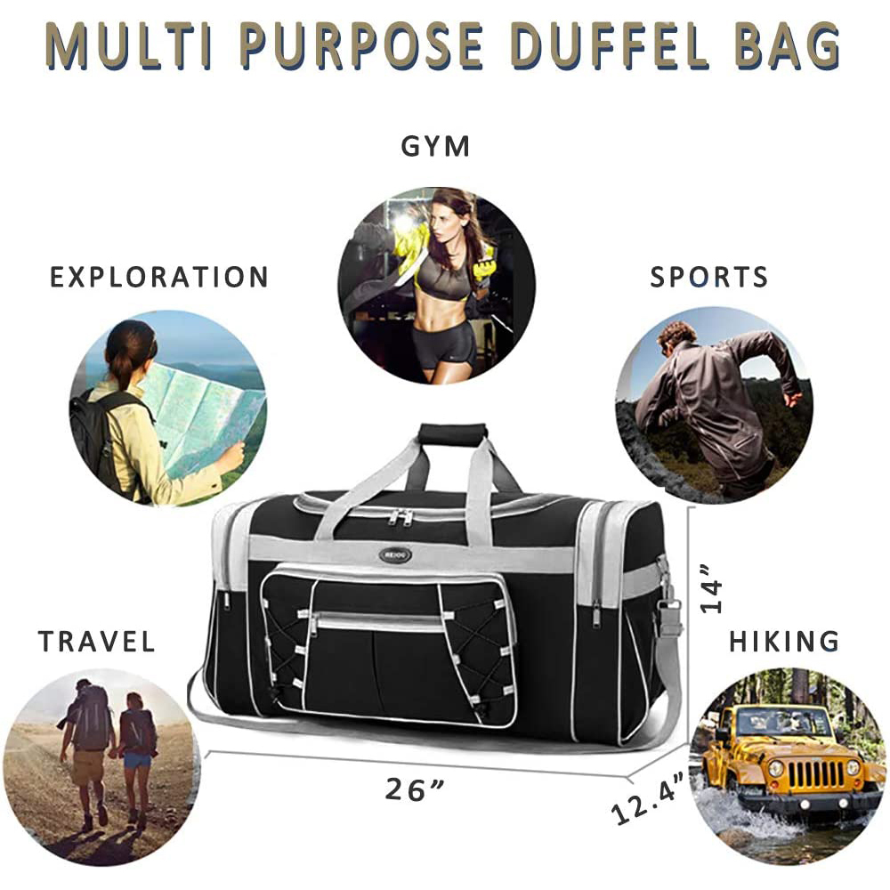 Travel Duffel Bag Foldable Bag Lightweight Oxford Cloth Gym Bag Luggage Bag - Picture 14 of 20
