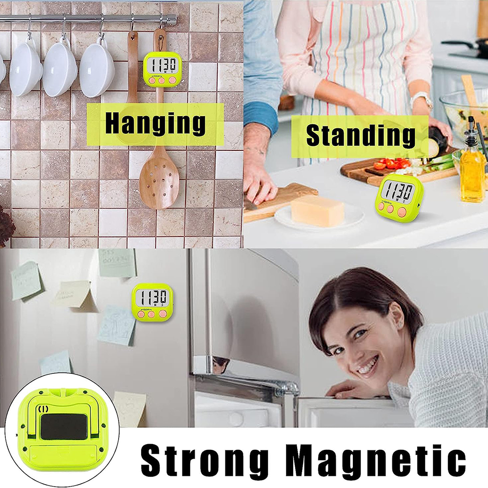 2 Pack Digital Kitchen Timer for Cooking Big Digits Loud Alarm Magnetic Backing - Picture 16 of 33