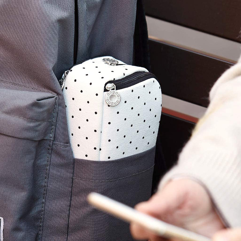 Portable Large Pencil Case Big Capacity 3 Compartments Canvas Pencil Pouch - Picture 48 of 50