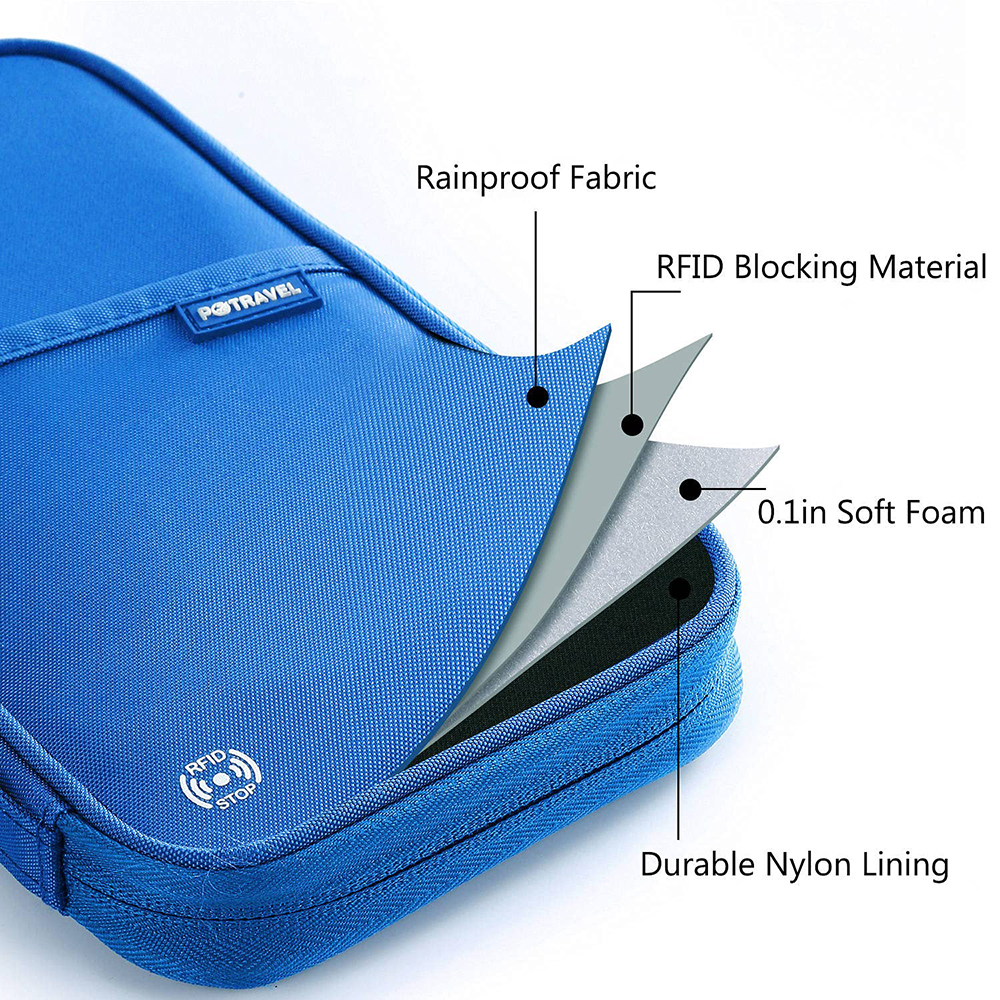 RFID Travel Passport Wallet Family Passport Holder Waterproof Document Organizer - Picture 36 of 40