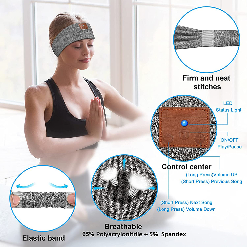 Sleep Headphones Music Sleeping Mask Headphones Wireless Bluetooth Sports Headba - Picture 11 of 21