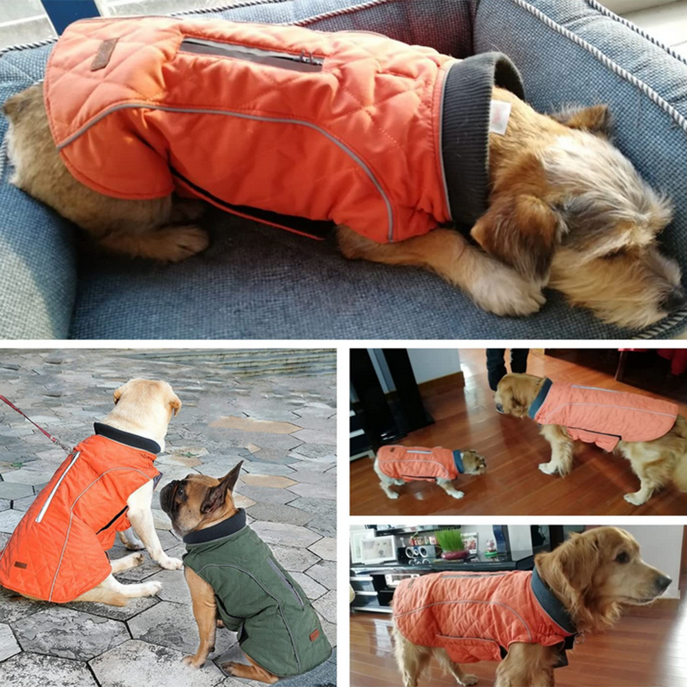 Reflective Dog Jacket Dog Coat Warm Padded Puffer Vest Puppy Jacket with Fleece - Picture 17 of 30