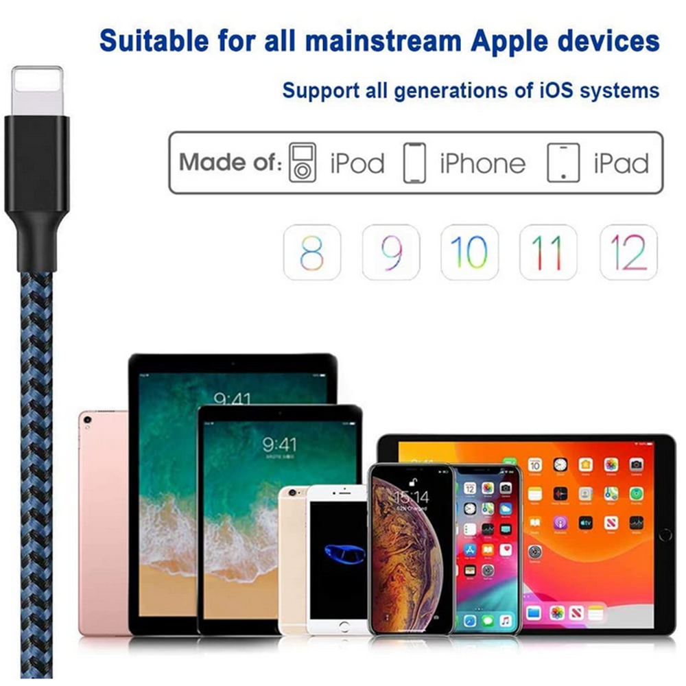 3 pack Lightning®-Compatible Charge and Sync Cables(1M+2M+3M) - Picture 16 of 17