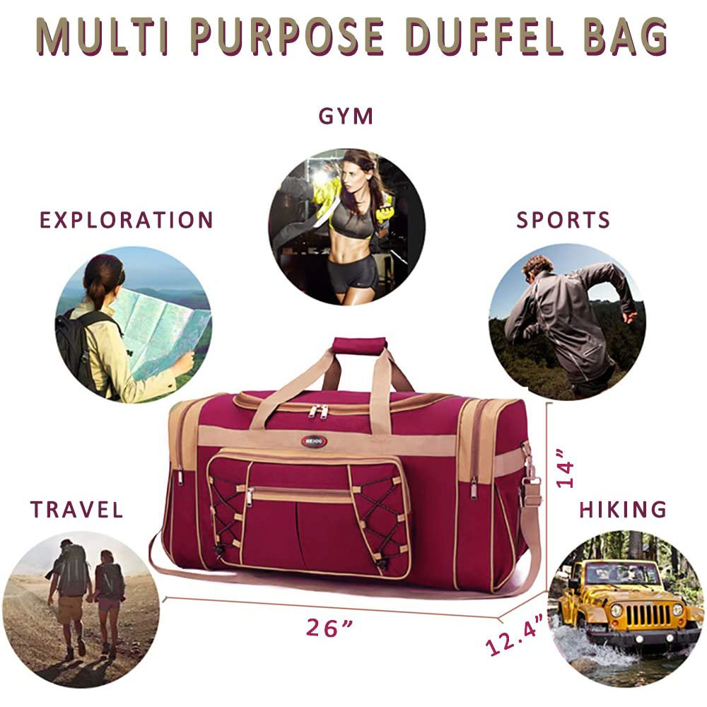 Travel Duffel Bag Foldable Bag Lightweight Oxford Cloth Gym Bag Luggage Bag - Picture 10 of 20