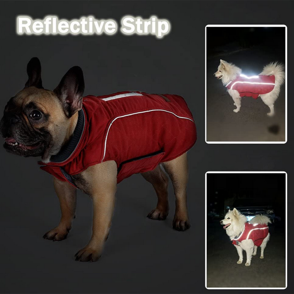 Reflective Dog Jacket Dog Coat Warm Padded Puffer Vest Puppy Jacket with Fleece - Picture 29 of 30