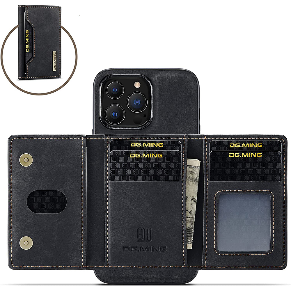 2 In 1 Detachable Magnetic Leather iPhone Case Wallet Cover Cards Holder-Black - Picture 43 of 72