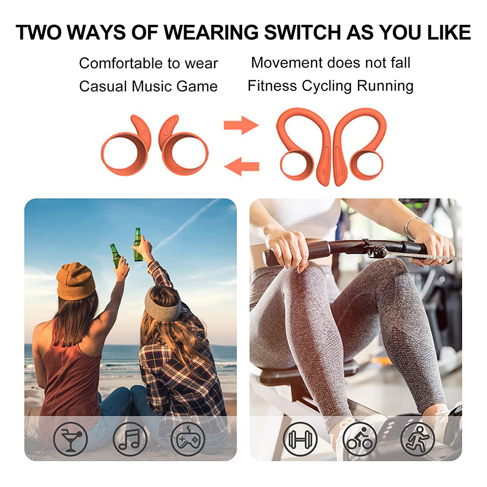 Sport Wireless Earbuds Bluetooth Earphones with Earhooks - Picture 13 of 37