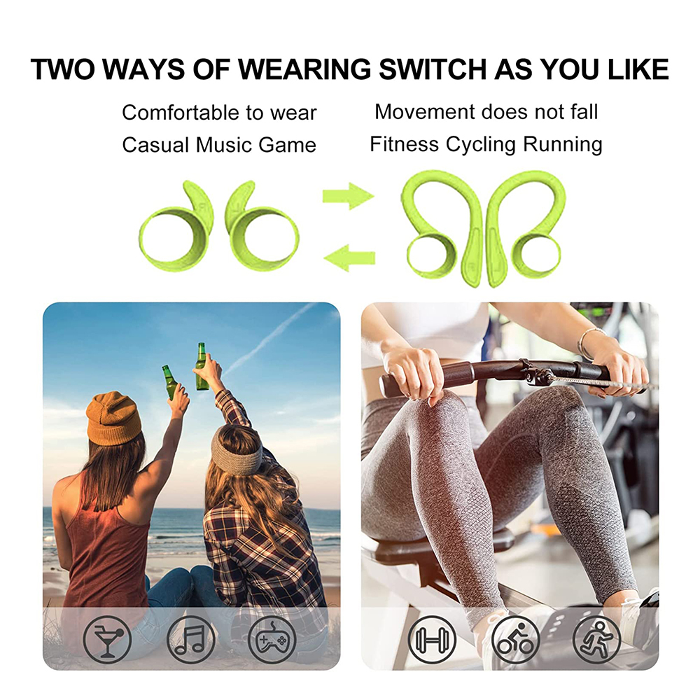 Sport Wireless Earbuds Bluetooth Earphones with Earhooks - Picture 19 of 37