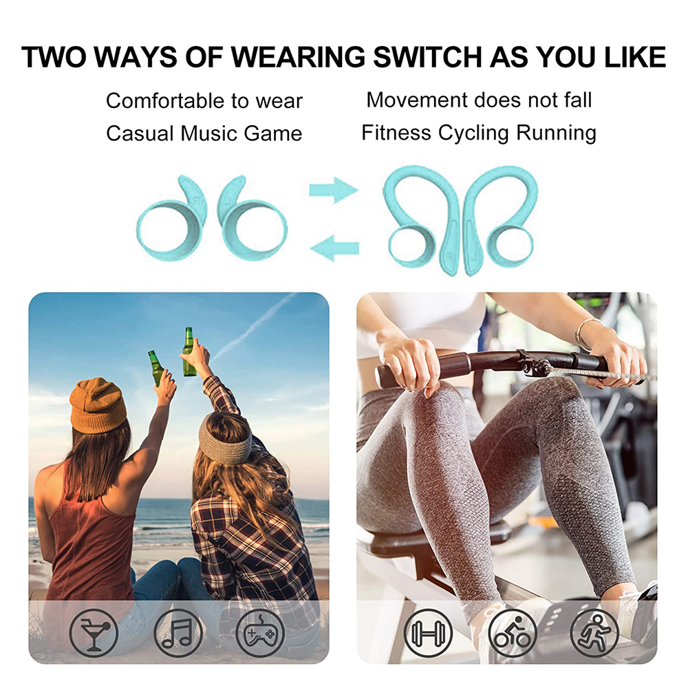 Sport Wireless Earbuds Bluetooth Earphones with Earhooks - Picture 31 of 37