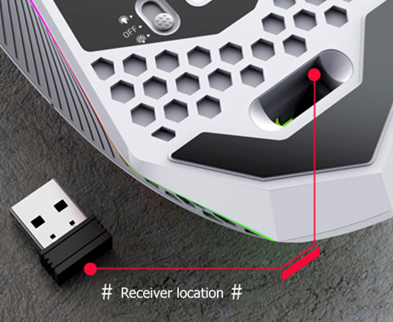 2.4G Wireless Charging RGB Gaming Mouse with 8-button - Picture 16 of 16