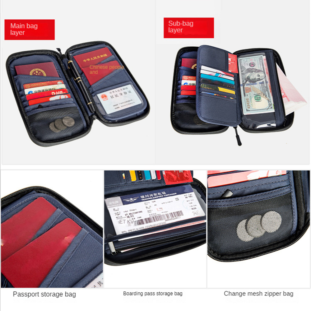 Travel Wallet Passport Holder Documents Organizer Durable RFID Blocker Case - Picture 13 of 14