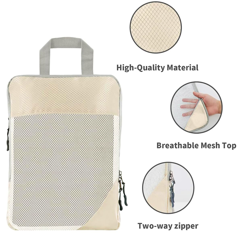 5 Set Compression Packing Cubes Travel Organizer Extensible Storage Mesh Bags - Picture 21 of 22