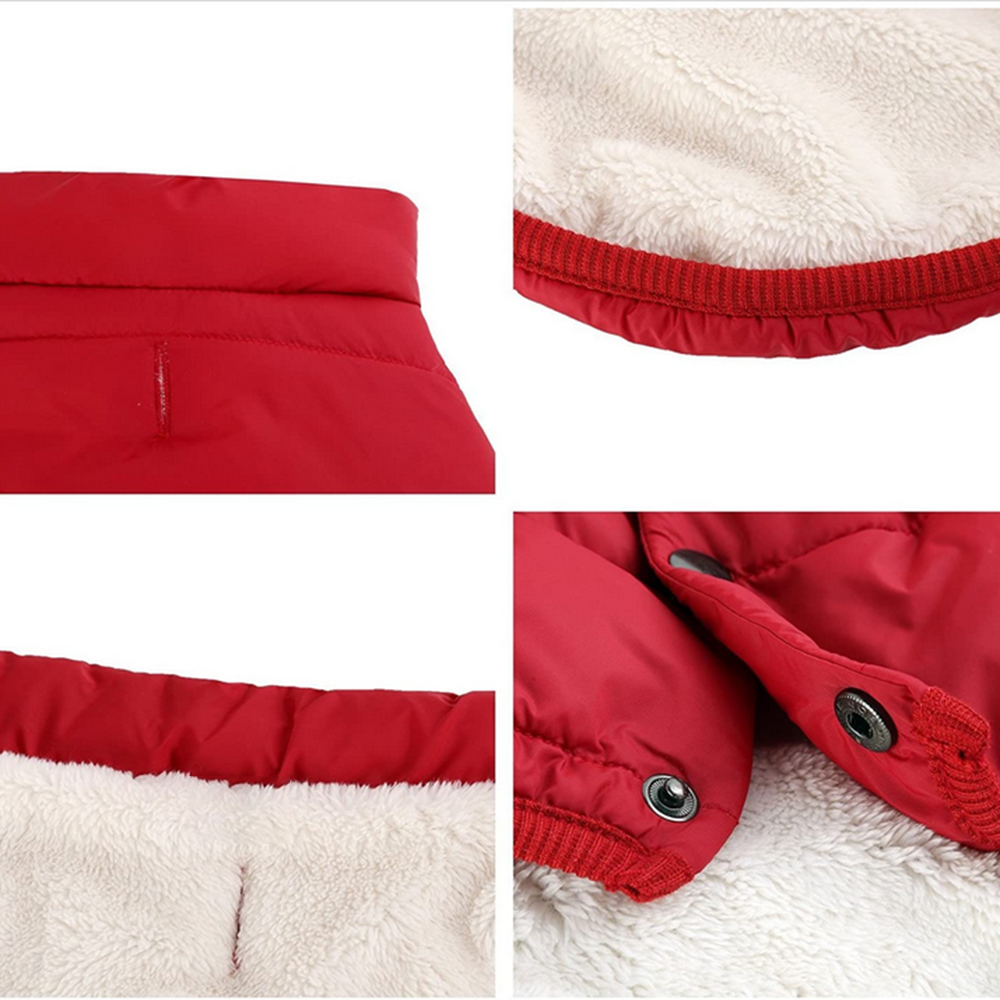 2 Layers Fleece Lined Warm Dog Jacket Winter Cold Weather Small Dog Coat - Picture 11 of 28