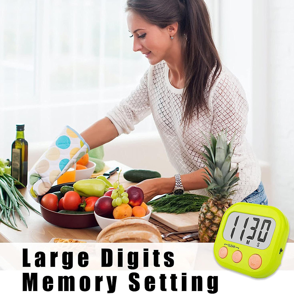 2 Pack Digital Kitchen Timer for Cooking Big Digits Loud Alarm Magnetic Backing - Picture 20 of 33