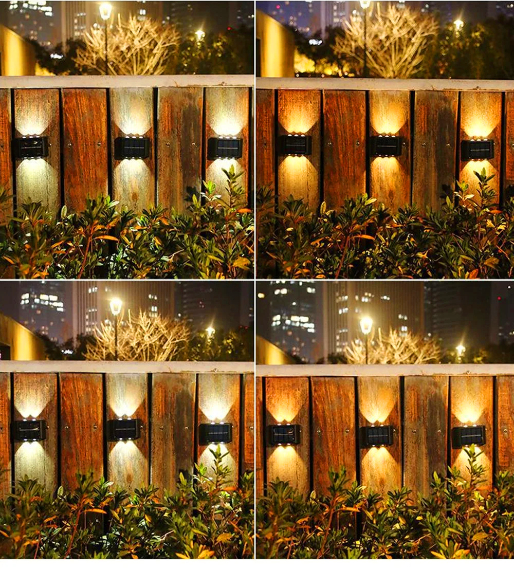 2 Pack LED Solar Wall Lamp Solar Powered Light Up And Down Illuminate-Warm White - Picture 19 of 70