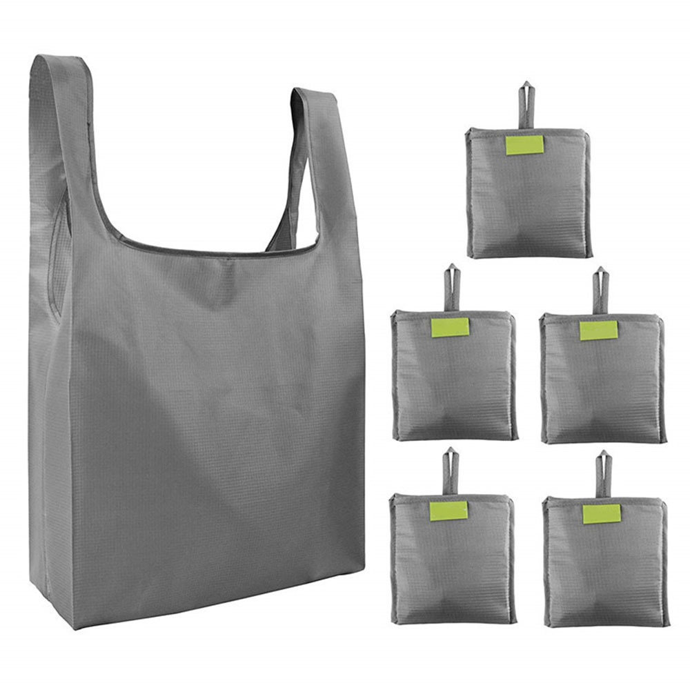 5 Pack Reusable Shopping Bags Foldable Large Grocery Bags with Attach Pocket - Picture 8 of 22