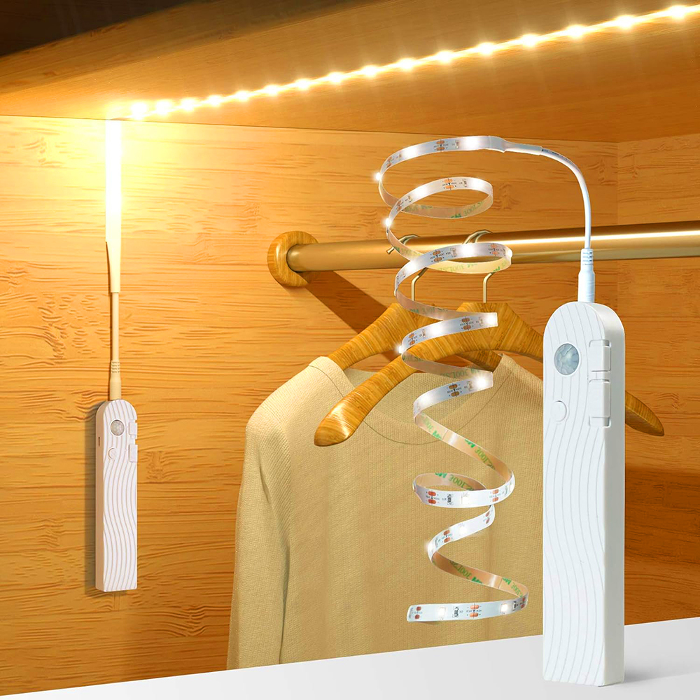 LED Under Cabinet Lighting Motion Sensor Strip Lights Stair Lamp Tape-Warm White - Picture 21 of 50