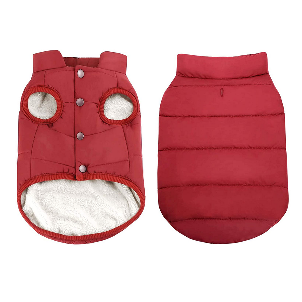 2 Layers Fleece Lined Warm Dog Jacket Winter Cold Weather Small Dog Coat - Picture 14 of 28