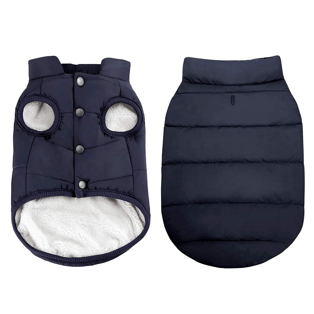 2 Layers Fleece Lined Warm Dog Jacket Winter Cold Weather Small Dog Coat - Picture 24 of 28