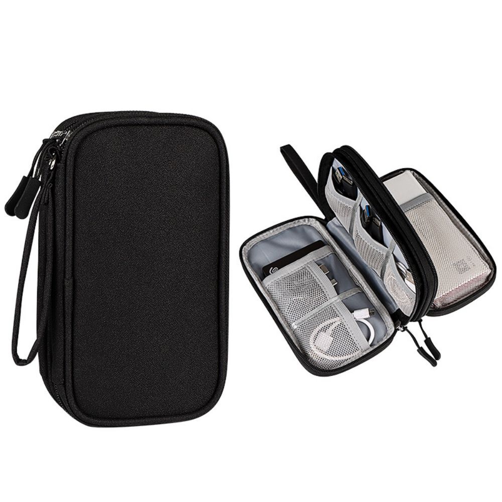 Portable Multi-Function Double-Layer Cable Storage Bag With Handle ...