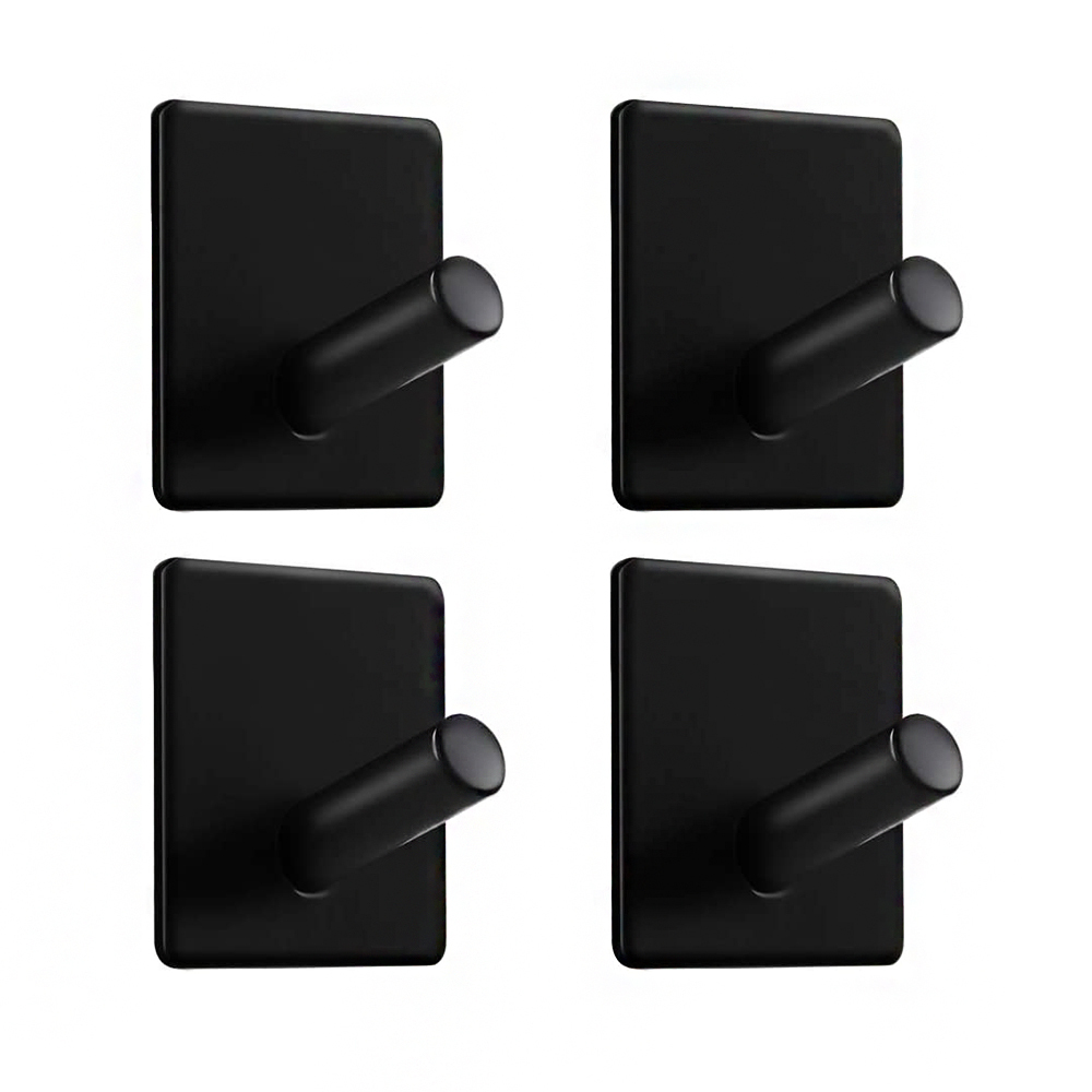 4 Packs Adhesive Hooks Heavy Duty Wall Hooks Waterproof Stainless Steel