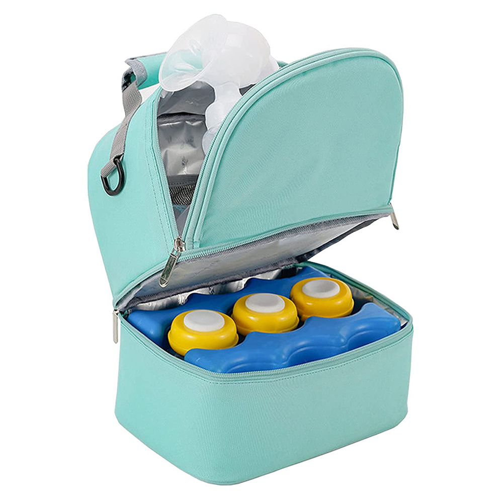 Portable Double Layer Breastmilk Cooler Bag Large Capacity Breast Milk ...