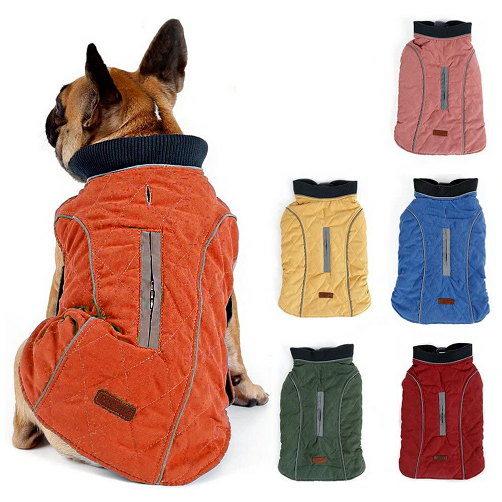 Reflective Dog Jacket Dog Coat Warm Padded Puffer Vest Puppy Jacket with Fleece - Picture 7 of 30