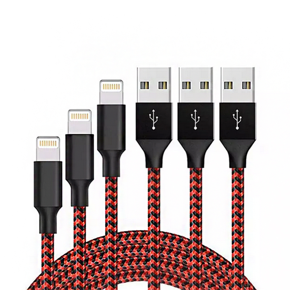 3 pack Lightning®-Compatible Charge and Sync Cables(1M+2M+3M) - Picture 5 of 17